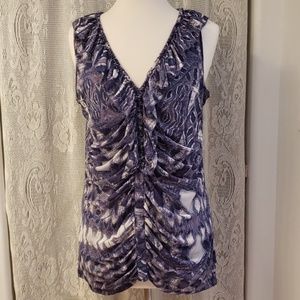 Sleeveless tunic stretch ruched top